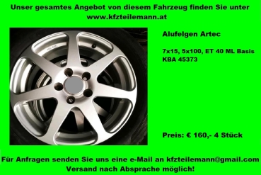 Sommerreifen Kompletträder Alu 7x15 5x100 195/65R15H Micheline